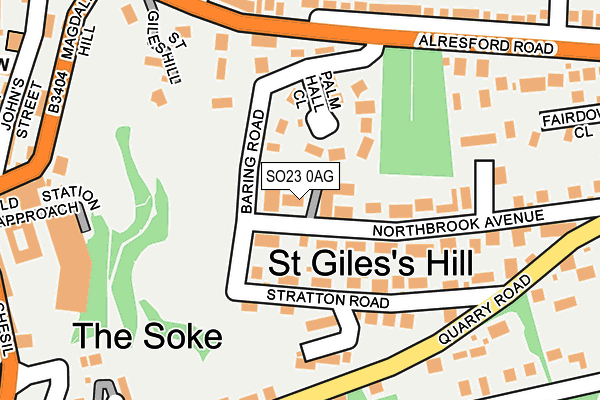 SO23 0AG map - OS OpenMap – Local (Ordnance Survey)