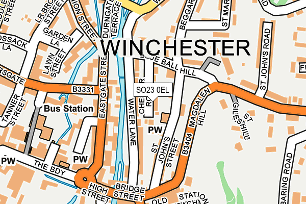 SO23 0EL map - OS OpenMap – Local (Ordnance Survey)