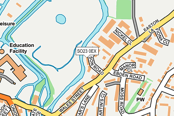 SO23 0EX map - OS OpenMap – Local (Ordnance Survey)