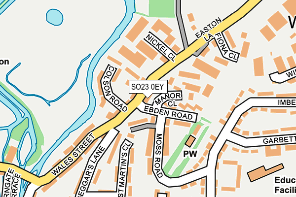 SO23 0EY map - OS OpenMap – Local (Ordnance Survey)
