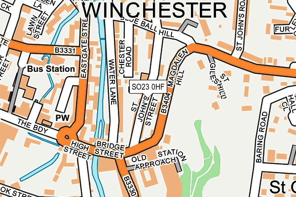 SO23 0HF map - OS OpenMap – Local (Ordnance Survey)