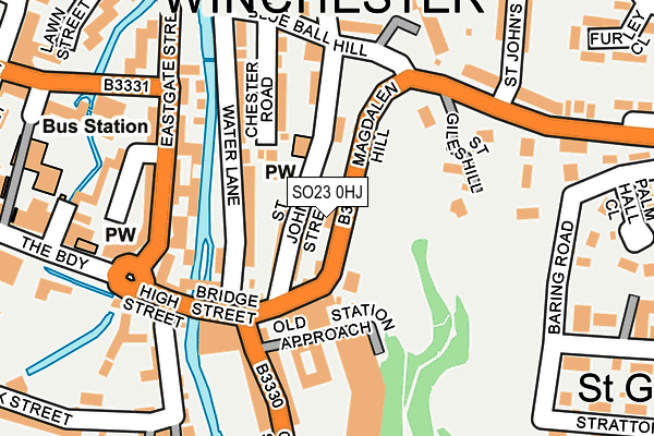 SO23 0HJ map - OS OpenMap – Local (Ordnance Survey)