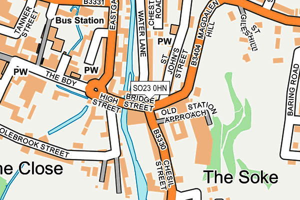 SO23 0HN map - OS OpenMap – Local (Ordnance Survey)