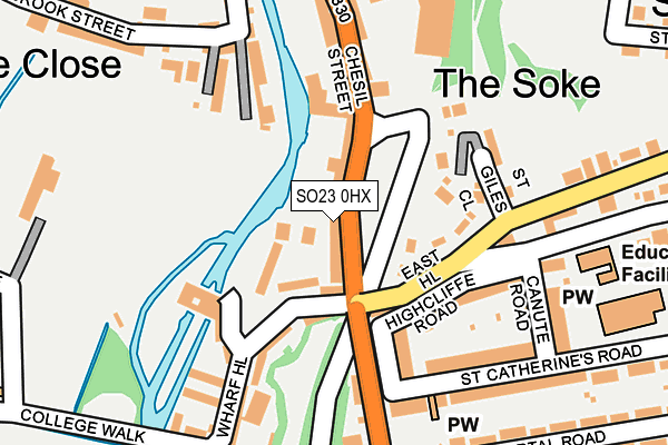 SO23 0HX map - OS OpenMap – Local (Ordnance Survey)