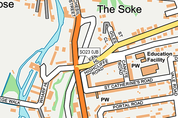 SO23 0JB map - OS OpenMap – Local (Ordnance Survey)