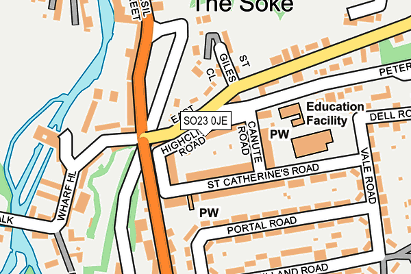 SO23 0JE map - OS OpenMap – Local (Ordnance Survey)