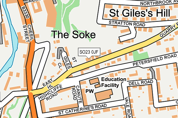 SO23 0JF map - OS OpenMap – Local (Ordnance Survey)