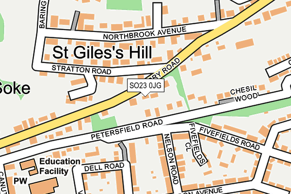 SO23 0JG map - OS OpenMap – Local (Ordnance Survey)