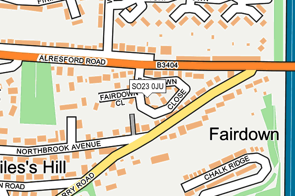 SO23 0JU map - OS OpenMap – Local (Ordnance Survey)