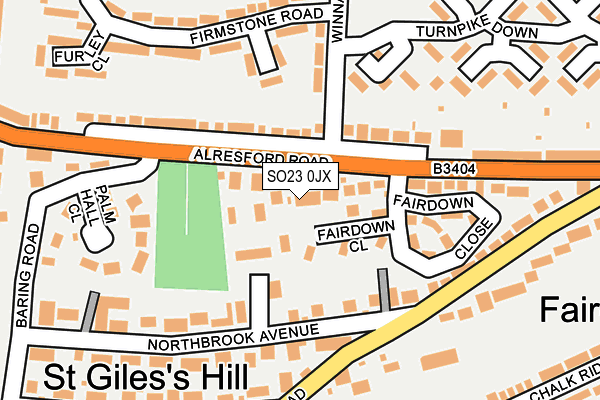 SO23 0JX map - OS OpenMap – Local (Ordnance Survey)