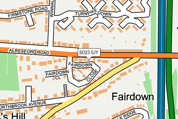 SO23 0JY map - OS OpenMap – Local (Ordnance Survey)