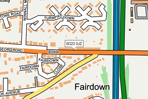 SO23 0JZ map - OS OpenMap – Local (Ordnance Survey)