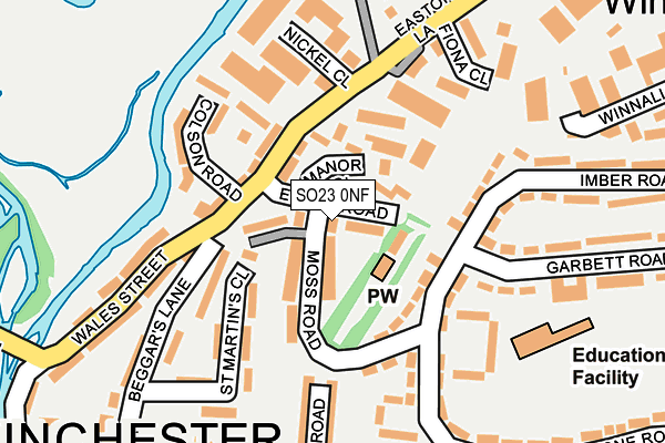 SO23 0NF map - OS OpenMap – Local (Ordnance Survey)