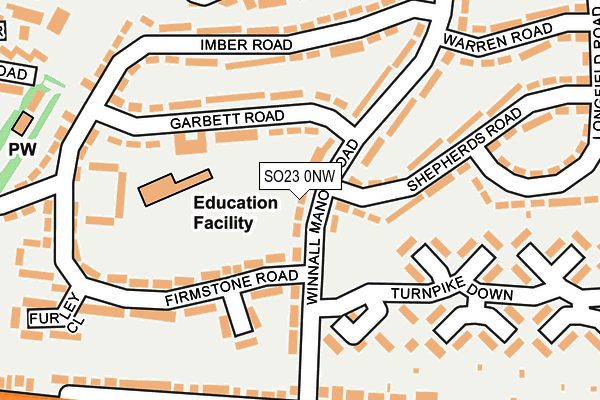 SO23 0NW map - OS OpenMap – Local (Ordnance Survey)