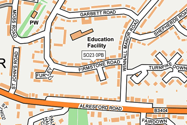 SO23 0PB map - OS OpenMap – Local (Ordnance Survey)