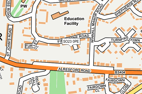 SO23 0PE map - OS OpenMap – Local (Ordnance Survey)