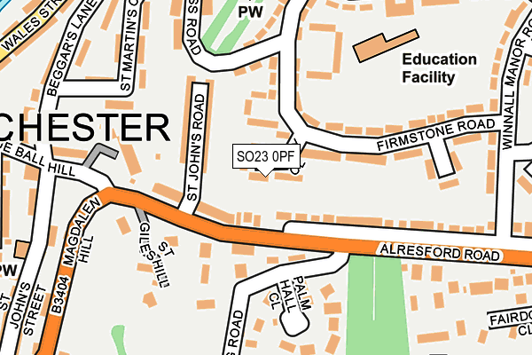 SO23 0PF map - OS OpenMap – Local (Ordnance Survey)