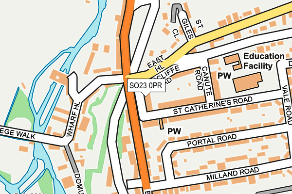 SO23 0PR map - OS OpenMap – Local (Ordnance Survey)