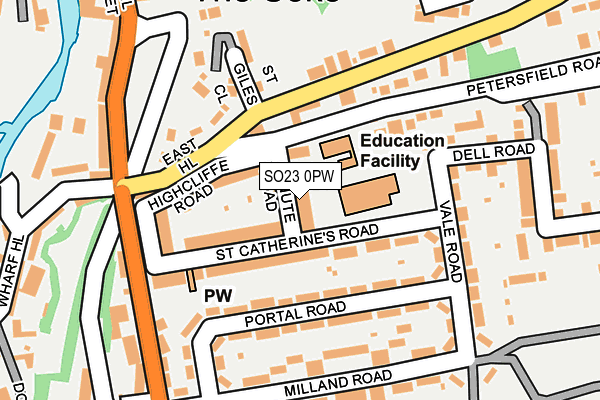 SO23 0PW map - OS OpenMap – Local (Ordnance Survey)