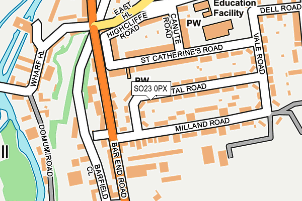 SO23 0PX map - OS OpenMap – Local (Ordnance Survey)
