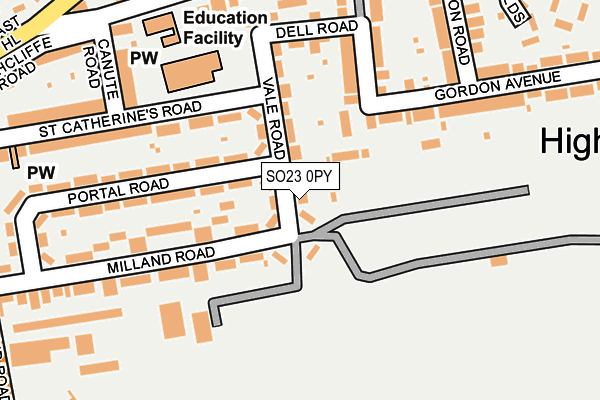 SO23 0PY map - OS OpenMap – Local (Ordnance Survey)