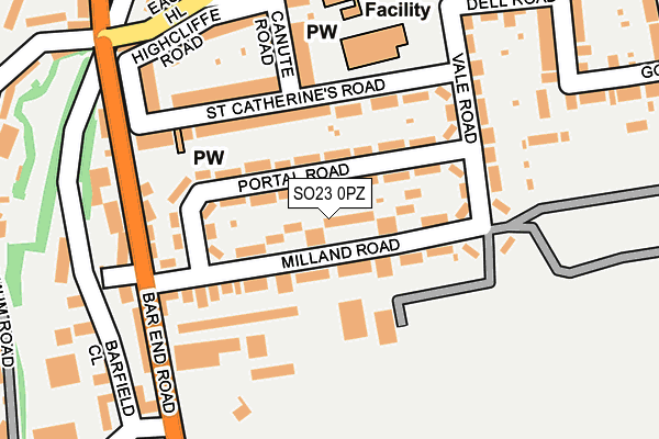 SO23 0PZ map - OS OpenMap – Local (Ordnance Survey)