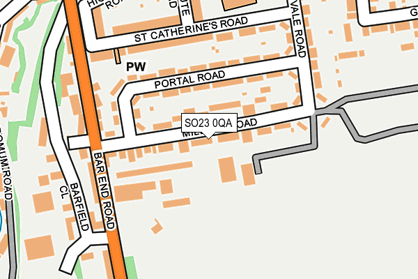 SO23 0QA map - OS OpenMap – Local (Ordnance Survey)
