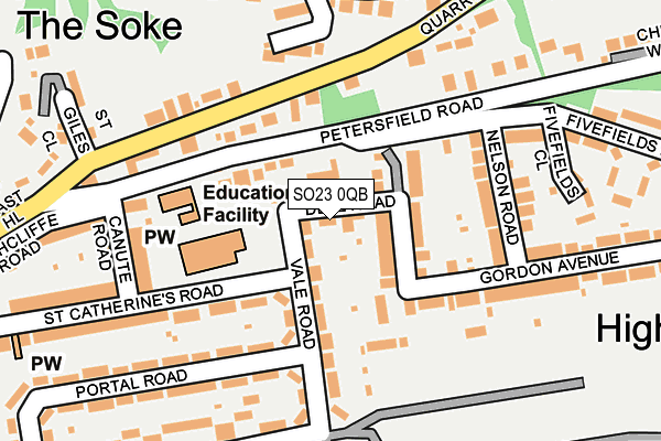 SO23 0QB map - OS OpenMap – Local (Ordnance Survey)