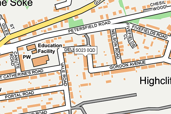 SO23 0QD map - OS OpenMap – Local (Ordnance Survey)