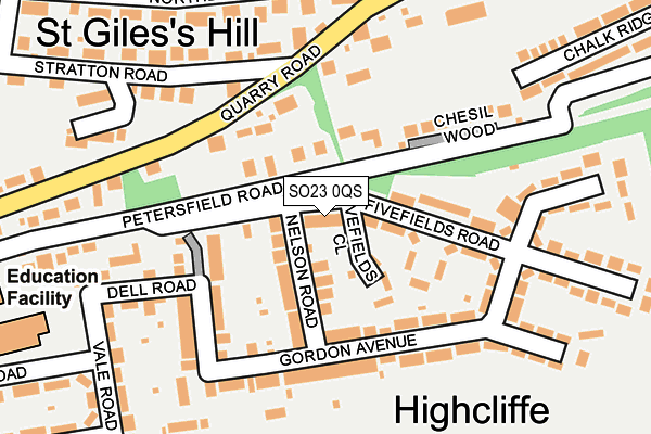 SO23 0QS map - OS OpenMap – Local (Ordnance Survey)