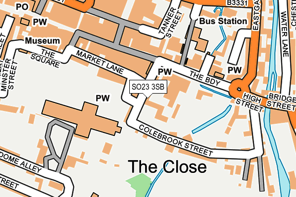 SO23 3SB map - OS OpenMap – Local (Ordnance Survey)