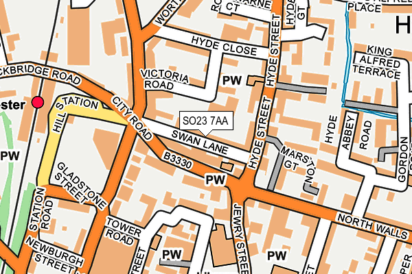 SO23 7AA map - OS OpenMap – Local (Ordnance Survey)