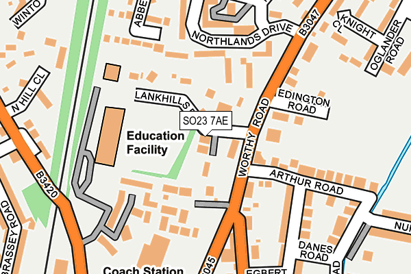 SO23 7AE map - OS OpenMap – Local (Ordnance Survey)