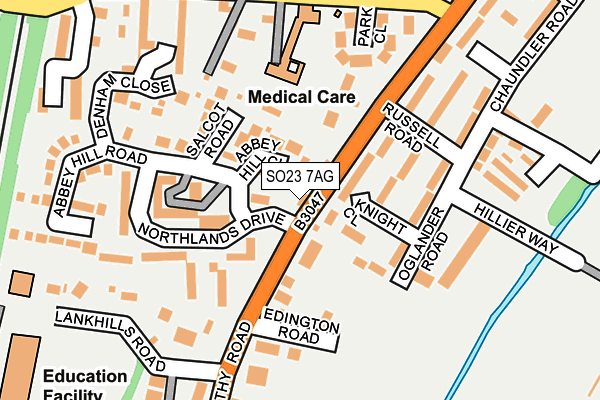 SO23 7AG map - OS OpenMap – Local (Ordnance Survey)