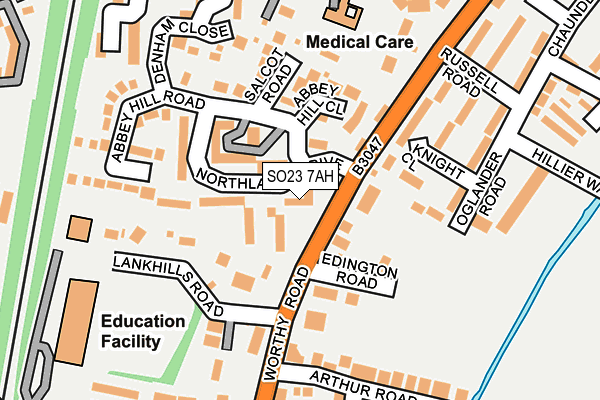 SO23 7AH map - OS OpenMap – Local (Ordnance Survey)