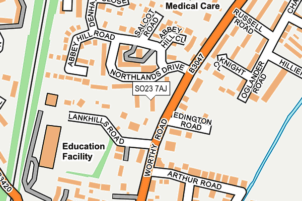 SO23 7AJ map - OS OpenMap – Local (Ordnance Survey)