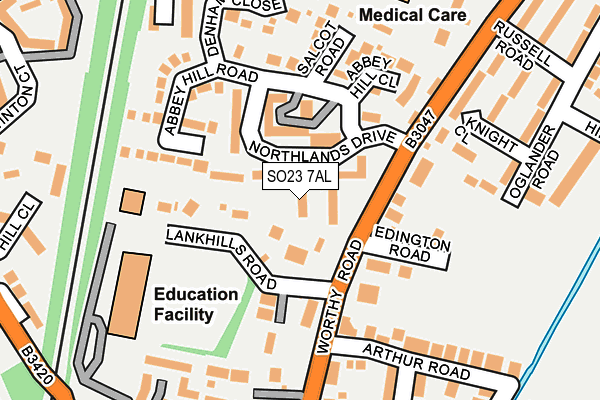 SO23 7AL map - OS OpenMap – Local (Ordnance Survey)