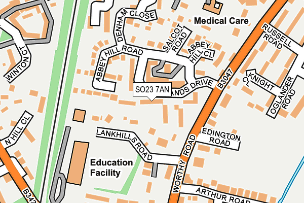 SO23 7AN map - OS OpenMap – Local (Ordnance Survey)