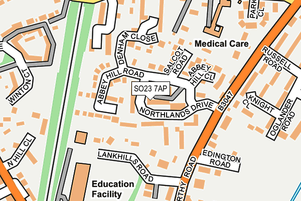 SO23 7AP map - OS OpenMap – Local (Ordnance Survey)