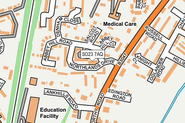 SO23 7AQ map - OS OpenMap – Local (Ordnance Survey)