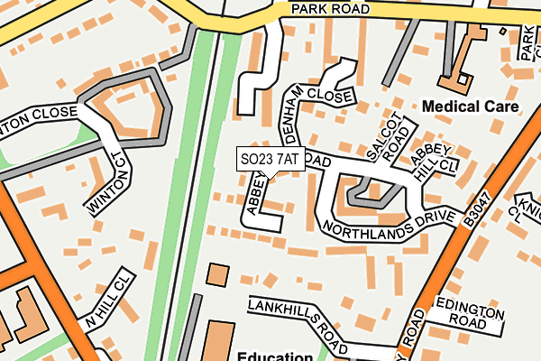 SO23 7AT map - OS OpenMap – Local (Ordnance Survey)