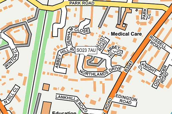 SO23 7AU map - OS OpenMap – Local (Ordnance Survey)