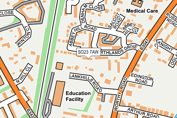 SO23 7AW map - OS OpenMap – Local (Ordnance Survey)