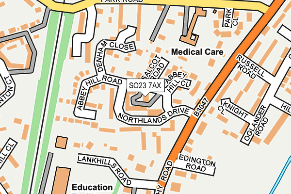 SO23 7AX map - OS OpenMap – Local (Ordnance Survey)