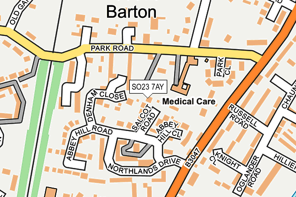 SO23 7AY map - OS OpenMap – Local (Ordnance Survey)