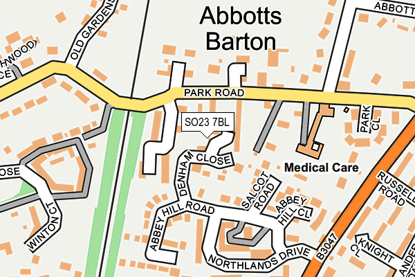 SO23 7BL map - OS OpenMap – Local (Ordnance Survey)