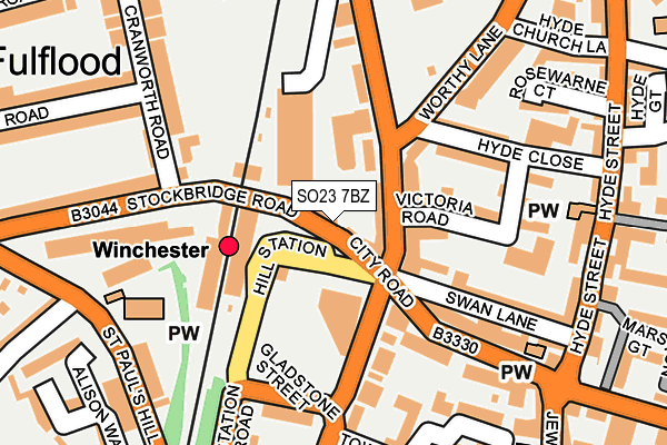 SO23 7BZ map - OS OpenMap – Local (Ordnance Survey)