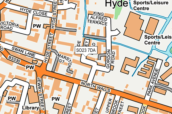 SO23 7DA map - OS OpenMap – Local (Ordnance Survey)