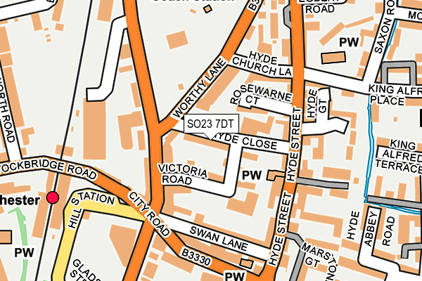 SO23 7DT map - OS OpenMap – Local (Ordnance Survey)