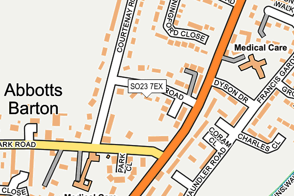 SO23 7EX map - OS OpenMap – Local (Ordnance Survey)